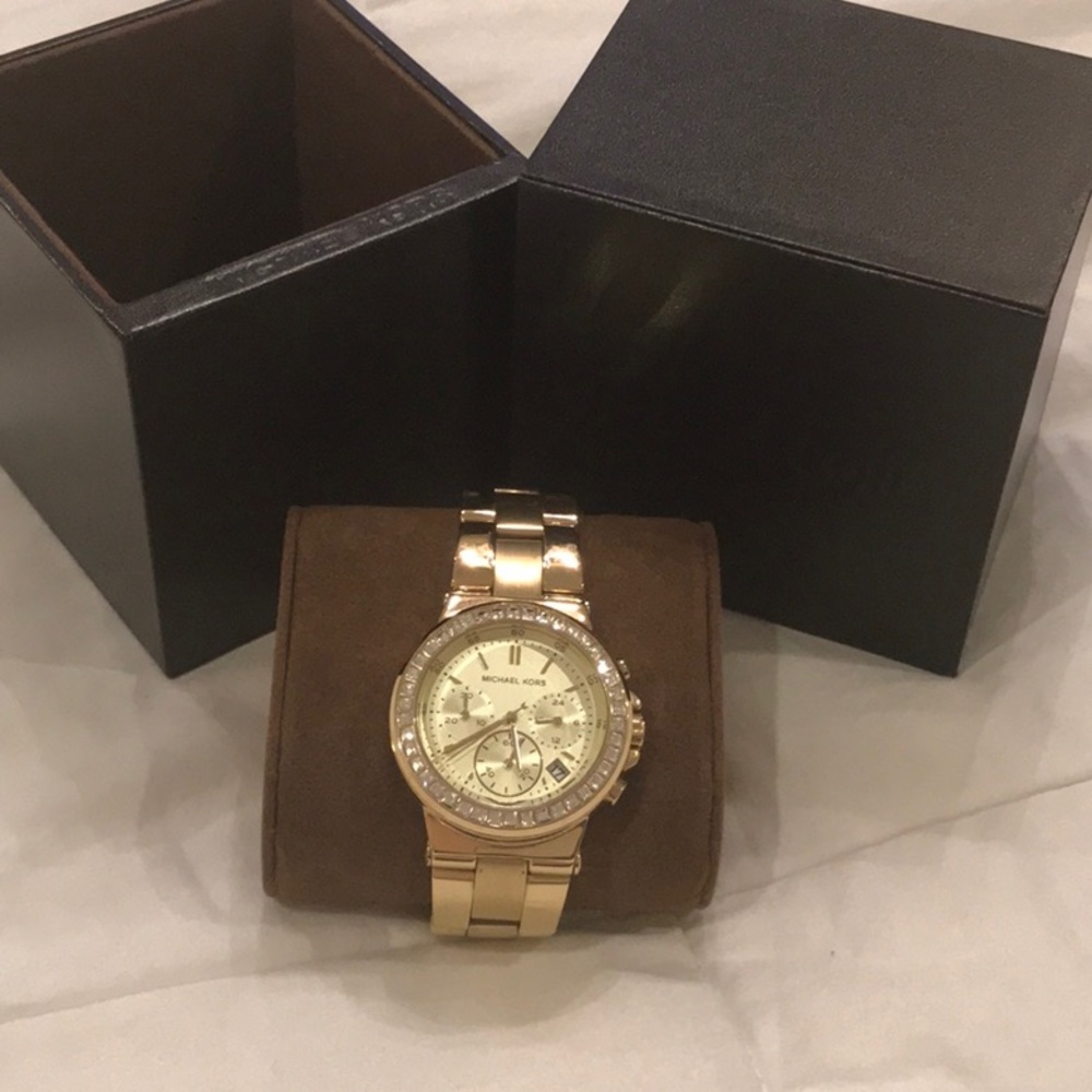 Michael Kors gold and crystal watch